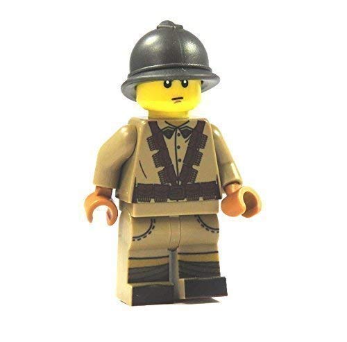 Französischer Custom Soldat Dark tan Figur UV Bedruckt aus Custom und Lego® Teilen von CustomFigur