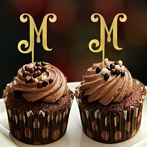 Cupcake-Topper, Monogramm, Buchstabe M, Initiale, Nachname, botanischer Kranz, rustikal, für Hochzeit, Brautparty, Kuchendekoration, wiederverwendbar, personalisierbar, 26 Buchstaben Cupcake-Topper, Monogramm, Buchstabe M, Initiale, Nachname, botanischer Kranz, rustikal, für Hochzeit, Brautparty, Kuchendekoration, wiederverwendbar, personalisierbar, 26 Buchstaben von CustonCares