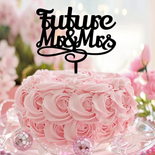 Future Mr Mrs Wedding Mr & Mrs Tortenaufsätze, rustikale Braut- und Bräutigam-Kuchenaufsätze für Hochzeit, Brautparty, Party, Dekoration, Brautparty, Geschenke für Ihn/sie, Acryl, Schwarz von CustonCares