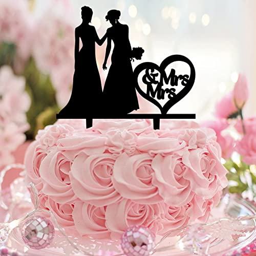 Hochzeitstortenaufsatz "Mrs & Mrs", personalisierbar, Nachname, Datum, romantisch, 2 Bräute, Hochzeitstortenaufsatz, Silhouette, LGBTQ, Hochzeitstortendekoration, Lesbisches Paar, Geschenke, Acryl Hochzeitstortenaufsatz "Mrs & Mrs", personalisierbar, Nachname, Datum, romantisch, 2 Bräute, Hochzeitstortenaufsatz, Silhouette, LGBTQ, Hochzeitstortendekoration, Lesbisches Paar, Geschenke, Acryl von CustonCares