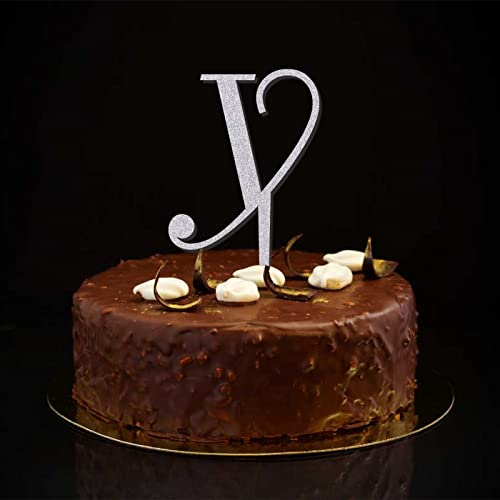 Hochzeitstortenaufsatz mit Buchstabe Y, Monogramm, Initialname für Hochzeit, Geburtstag, Party, Zubehör, Kranz, Blumenmuster, rustikal, wiederverwendbar, Verlobungsgeschenke für Männer und Frauen von CustonCares