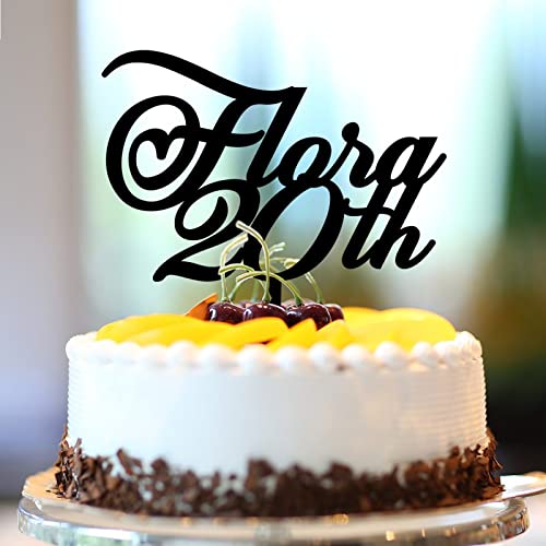 Kuchendekoration zum 20. Geburtstag, personalisierter Name, individueller Name, jedes Alter, 20. Geburtstag, 20. Geburtstag, Geschenke für Familie und Freunde, Acryl, Schwarz Kuchendekoration zum 20. Geburtstag, personalisierter Name, individueller Name, jedes Alter, 20. Geburtstag, 20. Geburtstag, Geschenke für Familie und Freunde, Acryl, Schwarz von CustonCares