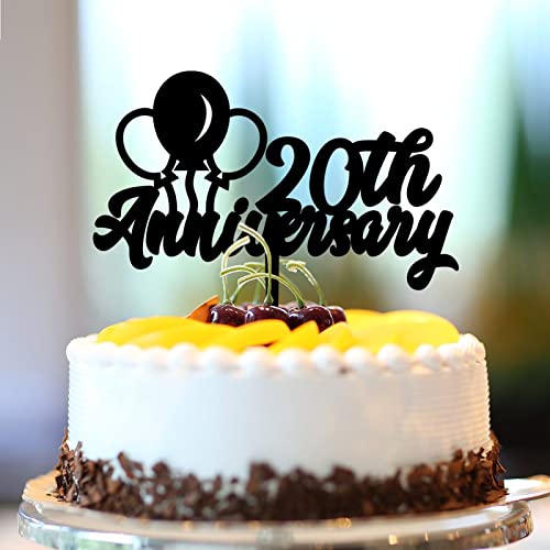 Kuchendekoration zum 20. Hochzeitstag, 20. Jahrestag, elegante Dekoration zum 20. Jahrestag, Party, Hochzeit, Geschenke für Freund/Freundin, Acryl, Schwarz Kuchendekoration zum 20. Hochzeitstag, 20. Jahrestag, elegante Dekoration zum 20. Jahrestag, Party, Hochzeit, Geschenke für Freund/Freundin, Acryl, Schwarz von CustonCares