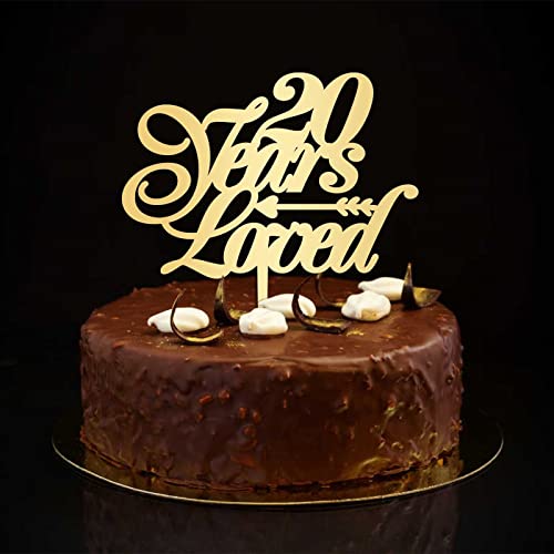 Kuchendekoration zum 20. Hochzeitstag, goldfarbener Strand, Kuchendekoration, Hochzeitsgeschenke für Paare, 15,2 cm Kuchendekoration zum 20. Hochzeitstag, goldfarbener Strand, Kuchendekoration, Hochzeitsgeschenke für Paare, 15,2 cm von CustonCares