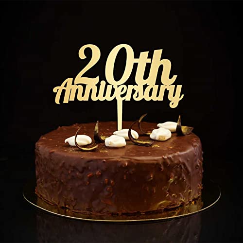 Kuchendekoration zum 20. Hochzeitstag, personalisierbar, goldfarben, Strand, 20. Jahrestag, Party, Jahrestag, Hochzeit, Geschenke für Freund/Freundin, 15,2 cm Kuchendekoration zum 20. Hochzeitstag, personalisierbar, goldfarben, Strand, 20. Jahrestag, Party, Jahrestag, Hochzeit, Geschenke für Freund/Freundin, 15,2 cm von CustonCares