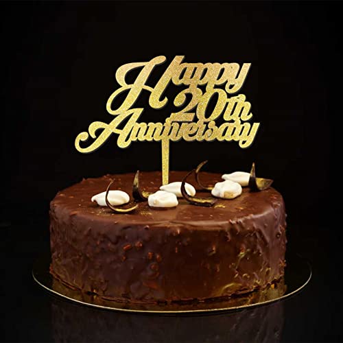 Kuchendekoration zum 20. Hochzeitstag, personalisierbar, romantisch, Partyzubehör, Jahrestag, Hochzeitsgeschenke für Braut und Bräutigam, glitzernd, goldfarben Kuchendekoration zum 20. Hochzeitstag, personalisierbar, romantisch, Partyzubehör, Jahrestag, Hochzeitsgeschenke für Braut und Bräutigam, glitzernd, goldfarben von CustonCares