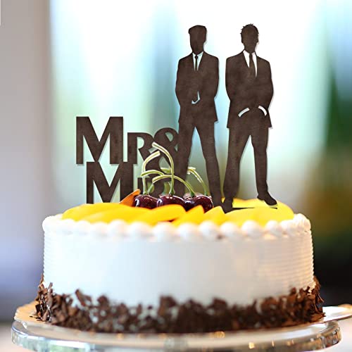 Mr & Mr Hochzeitstortenaufsatz, braunes Holz, Liebe, Gay Two Bräutigam, elegante Kuchendekoration, Silhouette, Hochzeitsfeier, Zubehör, personalisierter Name, Datum, Männer, Geschenke, 15,2 cm Mr & Mr Hochzeitstortenaufsatz, braunes Holz, Liebe, Gay Two Bräutigam, elegante Kuchendekoration, Silhouette, Hochzeitsfeier, Zubehör, personalisierter Name, Datum, Männer, Geschenke, 15,2 cm von CustonCares