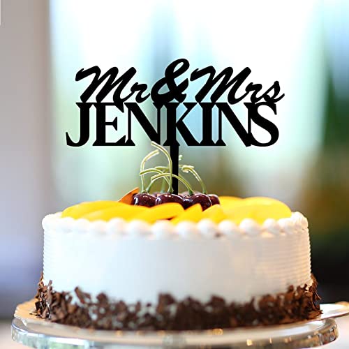 Mr & Mrs. Hochzeitstortenaufsatz, personalisierbar, Nachname, Est Datum, Silhouette, romantische Braut- und Bräutigam-Kuchendekoration für Brautparty, Junggesellinnenabschied, Hochzeitsgeschenke für Mr & Mrs. Hochzeitstortenaufsatz, personalisierbar, Nachname, Est Datum, Silhouette, romantische Braut- und Bräutigam-Kuchendekoration für Brautparty, Junggesellinnenabschied, Hochzeitsgeschenke für von CustonCares