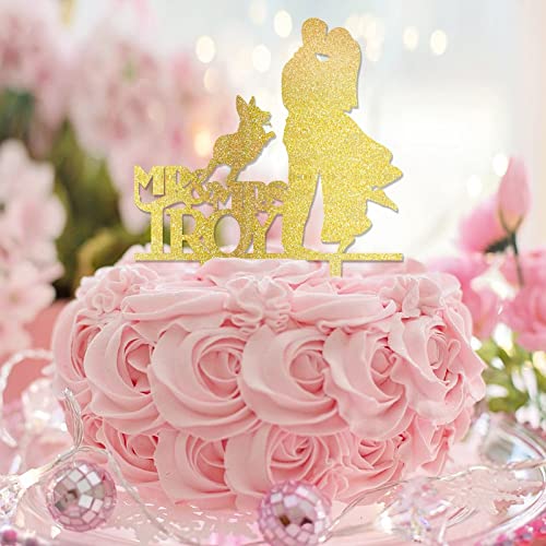 Mr & Mrs. Hochzeitstortenaufsatz mit Glitzer, goldfarbener Silhouette mit Hund und Katze, individueller Name, Hochzeitsdatum, romantische Braut- und Bräutigam-Topper für Brautparty Mr & Mrs. Hochzeitstortenaufsatz mit Glitzer, goldfarbener Silhouette mit Hund und Katze, individueller Name, Hochzeitsdatum, romantische Braut- und Bräutigam-Topper für Brautparty von CustonCares
