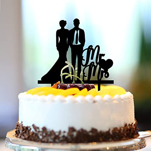 Rustikaler Tortenaufsatz mit Aufschrift "Mr & Mrs", personalisierbar, Namen, Est Datum, Silhouette, Braut und Bräutigam, Kuchendekoration für Hochzeitstag, Hochzeit, Junggesellinnenabschied, Acryl Rustikaler Tortenaufsatz mit Aufschrift "Mr & Mrs", personalisierbar, Namen, Est Datum, Silhouette, Braut und Bräutigam, Kuchendekoration für Hochzeitstag, Hochzeit, Junggesellinnenabschied, Acryl von CustonCares