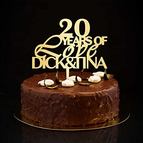 Tortenaufleger mit Aufschrift "20 Years Loved", personalisierbar, personalisierbar, goldfarben, elegante Dekoration zum 20. Jahrestag, Hochzeit, Geschenke für Freund/Freundin, 15,2 cm Tortenaufleger mit Aufschrift "20 Years Loved", personalisierbar, personalisierbar, goldfarben, elegante Dekoration zum 20. Jahrestag, Hochzeit, Geschenke für Freund/Freundin, 15,2 cm von CustonCares