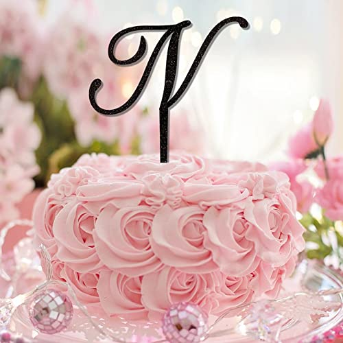 Tortenaufsatz, Buchstabe N, Monogramm, Initialenname, Glitzer, schwarz, für Hochzeitstag, Party, Gastgeschenke, lustiger, wiederverwendbarer botanischer Kranz, personalisieren Sie Ihren eigenen Tortenaufsatz, Buchstabe N, Monogramm, Initialenname, Glitzer, schwarz, für Hochzeitstag, Party, Gastgeschenke, lustiger, wiederverwendbarer botanischer Kranz, personalisieren Sie Ihren eigenen von CustonCares
