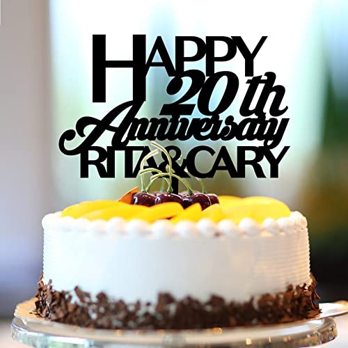 Tortenaufsatz "Happy 20th Anniversary" zum 20. Hochzeitstag, elegante Kuchendekoration zum 20. Hochzeitstag, Partyzubehör, Jahrestag, Hochzeitsgeschenke für Paare, Acryl, Schwarz Tortenaufsatz "Happy 20th Anniversary" zum 20. Hochzeitstag, elegante Kuchendekoration zum 20. Hochzeitstag, Partyzubehör, Jahrestag, Hochzeitsgeschenke für Paare, Acryl, Schwarz von CustonCares