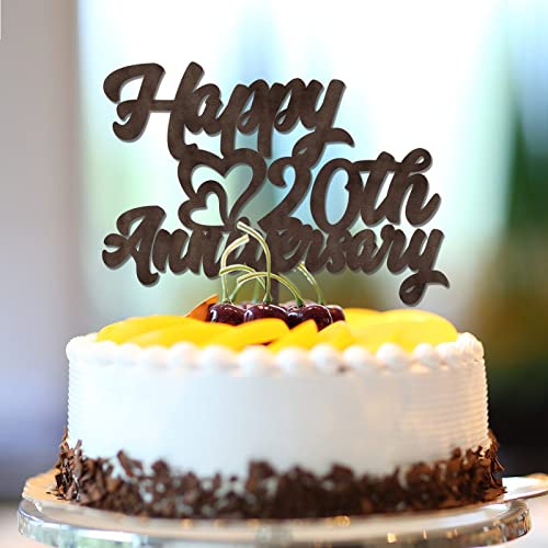 Tortenaufsatz "Happy 20th Anniversary" zum 20. Jahrestag, personalisierbar, lustig, Partygeschenk, Hochzeitsgeschenk für Freund/Freundin, braunes Holz Tortenaufsatz "Happy 20th Anniversary" zum 20. Jahrestag, personalisierbar, lustig, Partygeschenk, Hochzeitsgeschenk für Freund/Freundin, braunes Holz von CustonCares