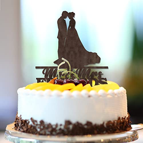 Tortenaufsatz "Mr and Mrs", rustikale Hochzeits- und Verlobungsform, Silhouette, personalisierbarer Nachname, Datum, romantischer Braut- und Bräutigam, Kuchenaufsatz für Brautparty Tortenaufsatz "Mr and Mrs", rustikale Hochzeits- und Verlobungsform, Silhouette, personalisierbarer Nachname, Datum, romantischer Braut- und Bräutigam, Kuchenaufsatz für Brautparty von CustonCares