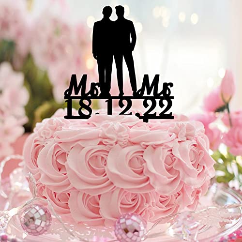 Tortenaufsatz "Mr & Herr aus Acryl", Silhouette, zwei Männer, Strand-Kuchenaufsatz, zwei Ehemänner, Hochzeit, Verlobung, Party, Dekoration, individuelle Paare, Namen, Datum, Männergeschenke Tortenaufsatz "Mr & Herr aus Acryl", Silhouette, zwei Männer, Strand-Kuchenaufsatz, zwei Ehemänner, Hochzeit, Verlobung, Party, Dekoration, individuelle Paare, Namen, Datum, Männergeschenke von CustonCares