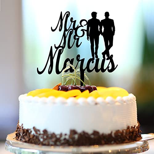 Tortenaufsatz "Mr & Mr" aus Acryl, mit Aufschrift "Mr & Mr", lustige Silhouette, 2 Männer, Hochzeitstortenaufsätze, zwei Trauzeugen, Hochzeitsdekorationen, personalisierbar, 15,2 cm Tortenaufsatz "Mr & Mr" aus Acryl, mit Aufschrift "Mr & Mr", lustige Silhouette, 2 Männer, Hochzeitstortenaufsätze, zwei Trauzeugen, Hochzeitsdekorationen, personalisierbar, 15,2 cm von CustonCares