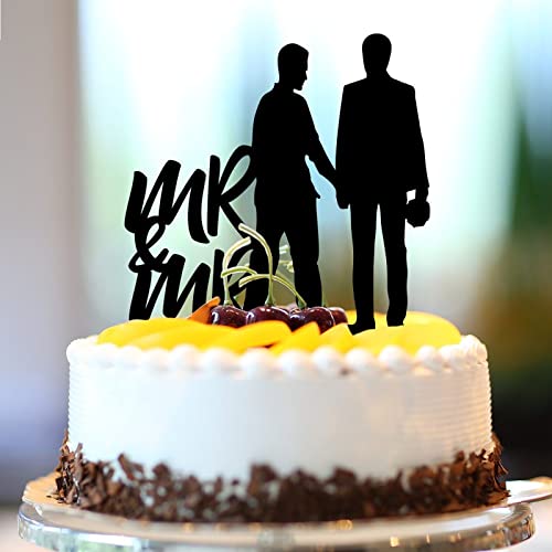 Tortenaufsatz "Mr & Mr. Silhouette" aus Acryl, für Hochzeitstorte und Bräutigam, 2 Trauzeugen, Hochzeit, Party, Gastgeschenke, personalisierbar, Name, Datum, schwules Paar, Geschenke, 15,2 cm Tortenaufsatz "Mr & Mr. Silhouette" aus Acryl, für Hochzeitstorte und Bräutigam, 2 Trauzeugen, Hochzeit, Party, Gastgeschenke, personalisierbar, Name, Datum, schwules Paar, Geschenke, 15,2 cm von CustonCares