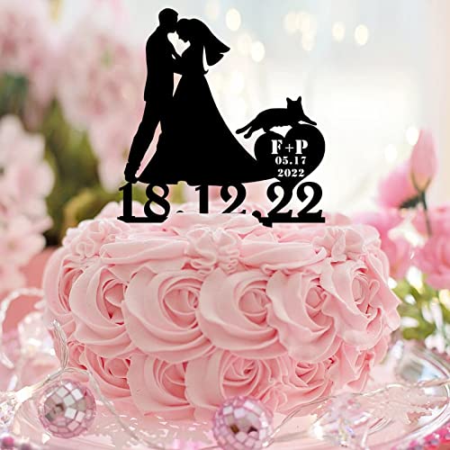 Tortenaufsatz "Mr & Mrs", Acryl, schwarze Silhouette mit Hund und Katze, personalisierter Name, Hochzeit, Datum, Land, Braut und Bräutigam, Topper für Hochzeit, Jahrestag, Party, Gastgeschenke Tortenaufsatz "Mr & Mrs", Acryl, schwarze Silhouette mit Hund und Katze, personalisierter Name, Hochzeit, Datum, Land, Braut und Bräutigam, Topper für Hochzeit, Jahrestag, Party, Gastgeschenke von CustonCares