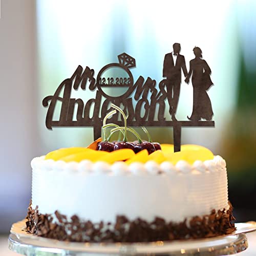 Tortenaufsatz "Mr & Mrs", personalisierbar, Silhouette, individueller Familienname, Datum, Landhaus, Braut und Bräutigam, Tortenaufsatz für Hochzeit, Verlobung, Hochzeit, Dekoration Tortenaufsatz "Mr & Mrs", personalisierbar, Silhouette, individueller Familienname, Datum, Landhaus, Braut und Bräutigam, Tortenaufsatz für Hochzeit, Verlobung, Hochzeit, Dekoration von CustonCares