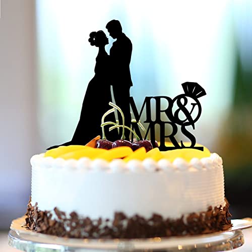 Tortenaufsatz "Mr & Mrs" aus Acryl, personalisierbar, Familienname, Datum, Silhouette, romantischer Braut- und Bräutigam, Tortenaufsatz für Hochzeit, Brautparty, Party, Junggesellinnenabschied Tortenaufsatz "Mr & Mrs" aus Acryl, personalisierbar, Familienname, Datum, Silhouette, romantischer Braut- und Bräutigam, Tortenaufsatz für Hochzeit, Brautparty, Party, Junggesellinnenabschied von CustonCares