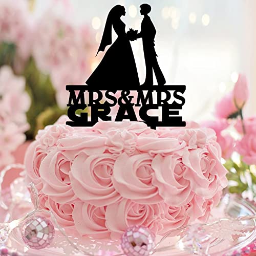 Tortenaufsatz "Mrs & Mrs" aus Acryl, Motiv: Braut und Braut, elegante Hochzeitstortenaufsätze, LGBT-Hochzeitsdekorationen, personalisierbare Paare, Namen, Datum, Lesben, Hochzeit, Verlobung, Geschenke Tortenaufsatz "Mrs & Mrs" aus Acryl, Motiv: Braut und Braut, elegante Hochzeitstortenaufsätze, LGBT-Hochzeitsdekorationen, personalisierbare Paare, Namen, Datum, Lesben, Hochzeit, Verlobung, Geschenke von CustonCares