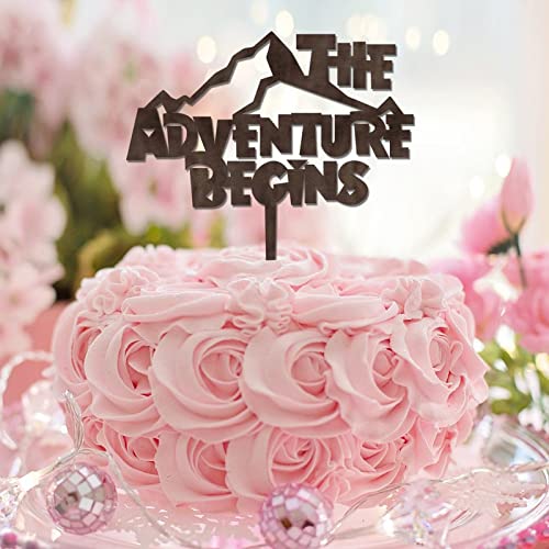 Tortenaufsatz "The Adventure Begins Mr & Mrs", personalisierbar, romantischer Braut- und Bräutigam, für Verlobung, Braut, Partyzubehör, Junggesellinnenabschied, Geschenk, braunes Holz Tortenaufsatz "The Adventure Begins Mr & Mrs", personalisierbar, romantischer Braut- und Bräutigam, für Verlobung, Braut, Partyzubehör, Junggesellinnenabschied, Geschenk, braunes Holz von CustonCares