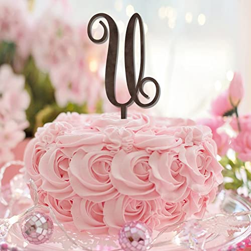 Tortenaufsatz aus Holz, Initiale U, Hochzeitsbuchstabe, Monogramm, Name für Hochzeit, Verlobung, Party, Dekorationen, Kranz, Blumenmuster, wiederverwendbar, romantisch, Brautparty, Geschenke für Tortenaufsatz aus Holz, Initiale U, Hochzeitsbuchstabe, Monogramm, Name für Hochzeit, Verlobung, Party, Dekorationen, Kranz, Blumenmuster, wiederverwendbar, romantisch, Brautparty, Geschenke für von CustonCares