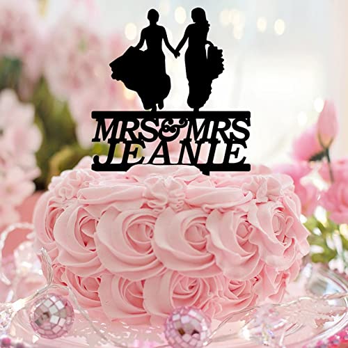 Tortenaufsatz für Bräute, personalisierbar, Name, Hochzeit, Datum, Silhouette, 2 Bräute, Kuchendekoration, lustig, 2 Frauen, Hochzeitsgeschenk, Hochzeitsgeschenk, Acryl, Schwarz Tortenaufsatz für Bräute, personalisierbar, Name, Hochzeit, Datum, Silhouette, 2 Bräute, Kuchendekoration, lustig, 2 Frauen, Hochzeitsgeschenk, Hochzeitsgeschenk, Acryl, Schwarz von CustonCares