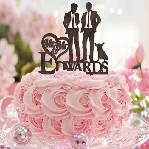 Tortenaufsatz für Schwule und Ihn, mit Hund, Katze, Silhouette, zwei Trauzeugen, Hochzeit, Party, personalisierbar, aus Holz Tortenaufsatz für Schwule und Ihn, mit Hund, Katze, Silhouette, zwei Trauzeugen, Hochzeit, Party, personalisierbar, aus Holz von CustonCares