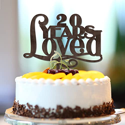 Tortenaufsatz mit Aufschrift "20 Years Loved", personalisierbar, zum 20. Hochzeitstag, braunes Holz, Strand, Partygeschenke, Hochzeitsgeschenke für Freund/Freundin Tortenaufsatz mit Aufschrift "20 Years Loved", personalisierbar, zum 20. Hochzeitstag, braunes Holz, Strand, Partygeschenke, Hochzeitsgeschenke für Freund/Freundin von CustonCares