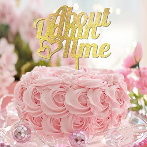 Tortenaufsatz mit Aufschrift "About Damn Time", rustikal, glitzernd, goldfarben, für Hochzeitstag, Hochzeit, Brautparty, Geschenke Tortenaufsatz mit Aufschrift "About Damn Time", rustikal, glitzernd, goldfarben, für Hochzeitstag, Hochzeit, Brautparty, Geschenke von CustonCares