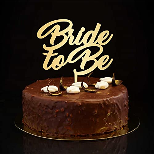 Tortenaufsatz mit Aufschrift "Bride To Be Engaged", goldfarben, elegante Brautparty, Kuchendekoration, personalisierbar, Verlobung, Junggesellinnenabschied, Geschenk, 15,2 cm Tortenaufsatz mit Aufschrift "Bride To Be Engaged", goldfarben, elegante Brautparty, Kuchendekoration, personalisierbar, Verlobung, Junggesellinnenabschied, Geschenk, 15,2 cm von CustonCares