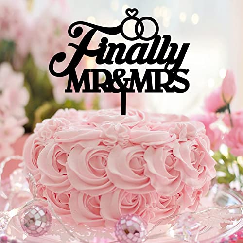Tortenaufsatz mit Aufschrift "Finally Mr Mrs" und "Mrs", Acryl, schwarz, personalisierbar, für Hochzeit, Jahrestag, Hochzeit, Dekoration, Verlobungsgeschenke für Paare Tortenaufsatz mit Aufschrift "Finally Mr Mrs" und "Mrs", Acryl, schwarz, personalisierbar, für Hochzeit, Jahrestag, Hochzeit, Dekoration, Verlobungsgeschenke für Paare von CustonCares