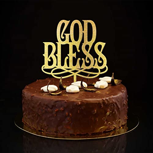 Tortenaufsatz mit Aufschrift "God Bless", glitzernd, goldfarben, "Mr & Mrs", personalisierbar, für Hochzeit, Brautparty, Party, Junggesellinnenabschied, Geschenk Tortenaufsatz mit Aufschrift "God Bless", glitzernd, goldfarben, "Mr & Mrs", personalisierbar, für Hochzeit, Brautparty, Party, Junggesellinnenabschied, Geschenk von CustonCares