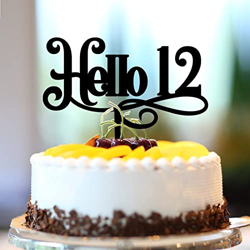 Tortenaufsatz mit Aufschrift "Hello 12 12nd Happy Birthday", personalisierbar, für jedes Alter und 12. Geburtstag, Kuchendekoration, 12. Jahrestag, Geburtstagsgeschenke für T-Shirts, Kleinkinder Tortenaufsatz mit Aufschrift "Hello 12 12nd Happy Birthday", personalisierbar, für jedes Alter und 12. Geburtstag, Kuchendekoration, 12. Jahrestag, Geburtstagsgeschenke für T-Shirts, Kleinkinder von CustonCares