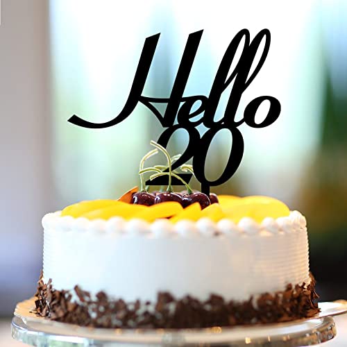 Tortenaufsatz mit Aufschrift "Hello 20 20th Birthday", personalisierbar, Name für jedes Alter und 20 Jahre, Happy Birthday, Party-Dekoration, 20. Jahrestag, Geburtstagsgeschenke für Mutter, Vater Tortenaufsatz mit Aufschrift "Hello 20 20th Birthday", personalisierbar, Name für jedes Alter und 20 Jahre, Happy Birthday, Party-Dekoration, 20. Jahrestag, Geburtstagsgeschenke für Mutter, Vater von CustonCares