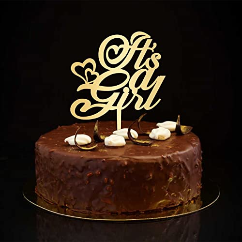 Tortenaufsatz mit Aufschrift "It's A Girl", Baby-Taufe, Geschenk, Schwangerschaftsankündigung, Party-Dekoration für neue Mutter, personalisierbar, goldfarben Tortenaufsatz mit Aufschrift "It's A Girl", Baby-Taufe, Geschenk, Schwangerschaftsankündigung, Party-Dekoration für neue Mutter, personalisierbar, goldfarben von CustonCares