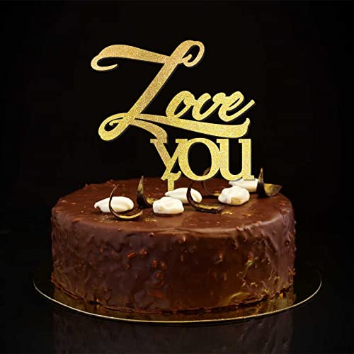 Tortenaufsatz mit Aufschrift "Love You", glitzernd, goldfarben, Motiv: Herr und Frau zum Hochzeitstag, personalisierbar, für Verlobung, zukünftige Braut, Hochzeitsdekoration, Hochzeitsgeschenke für Tortenaufsatz mit Aufschrift "Love You", glitzernd, goldfarben, Motiv: Herr und Frau zum Hochzeitstag, personalisierbar, für Verlobung, zukünftige Braut, Hochzeitsdekoration, Hochzeitsgeschenke für von CustonCares