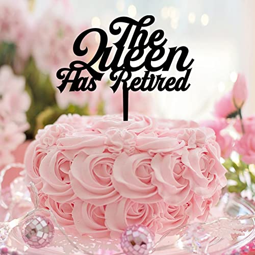 Tortenaufsatz mit Aufschrift "The Queen Has Retired", rustikale Hochzeits- und Verlobungs-Kuchenaufsatz, personalisierbar, für Hochzeitstag, Party, Dekoration, Junggesellinnenabschied, Acryl, Schwarz Tortenaufsatz mit Aufschrift "The Queen Has Retired", rustikale Hochzeits- und Verlobungs-Kuchenaufsatz, personalisierbar, für Hochzeitstag, Party, Dekoration, Junggesellinnenabschied, Acryl, Schwarz von CustonCares