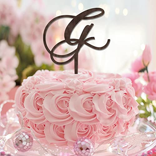 Tortenaufsatz mit Buchstabe G, Monogramm, Initiale Nachname, braunes Holz, für Hochzeit, Brautparty, Kuchendekorationen, eleganter Blumenkranz, personalisieren Sie Ihren eigenen Kuchenaufsatz Tortenaufsatz mit Buchstabe G, Monogramm, Initiale Nachname, braunes Holz, für Hochzeit, Brautparty, Kuchendekorationen, eleganter Blumenkranz, personalisieren Sie Ihren eigenen Kuchenaufsatz von CustonCares