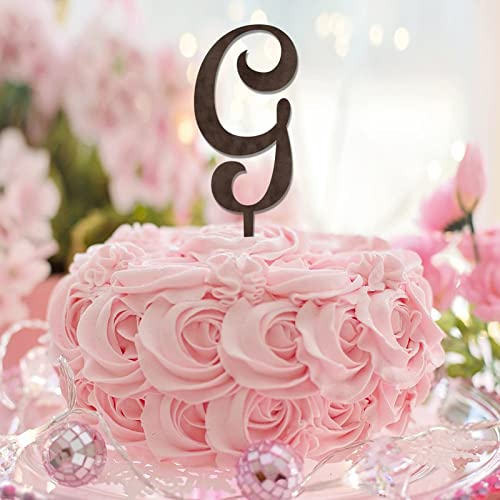 Tortenaufsatz mit Buchstabe G, Monogramm, Initialenname für Hochzeit, Verlobung, Party, Zubehör, Blumenkranz, Romantik, wiederverwendbar, Verlobungsgeschenke für Kinder oder Erwachsene, Holz Tortenaufsatz mit Buchstabe G, Monogramm, Initialenname für Hochzeit, Verlobung, Party, Zubehör, Blumenkranz, Romantik, wiederverwendbar, Verlobungsgeschenke für Kinder oder Erwachsene, Holz von CustonCares