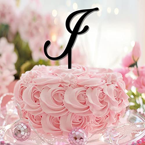 Tortenaufsatz mit Buchstabe J, Acryl, schwarz, Monogramm, Name für Geburtstag, Party, Dekoration, Kranz, Blumenmuster, wiederverwendbar, Landgeburtstagsgeschenke für Männer und Frauen Tortenaufsatz mit Buchstabe J, Acryl, schwarz, Monogramm, Name für Geburtstag, Party, Dekoration, Kranz, Blumenmuster, wiederverwendbar, Landgeburtstagsgeschenke für Männer und Frauen von CustonCares