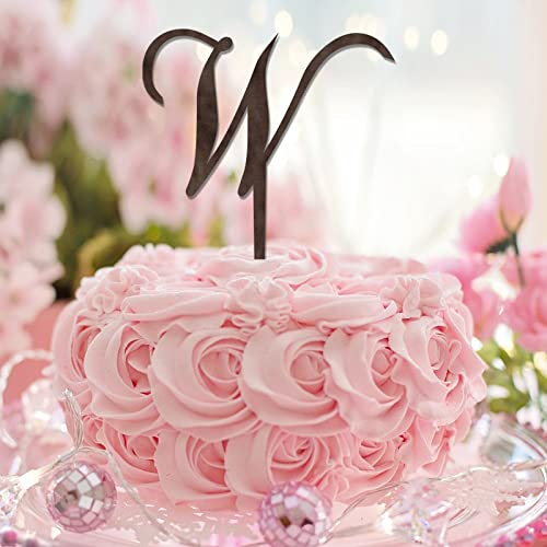 Tortenaufsatz mit Buchstabe W, Monogramm, Initialname für Geburtstag, Party, Dekoration, Kranz, Blumenstrand, wiederverwendbar, Brautparty, Geschenke für Kinder oder Erwachsene, Holz, Auswahl des Tortenaufsatz mit Buchstabe W, Monogramm, Initialname für Geburtstag, Party, Dekoration, Kranz, Blumenstrand, wiederverwendbar, Brautparty, Geschenke für Kinder oder Erwachsene, Holz, Auswahl des von CustonCares