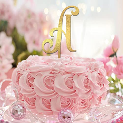 Tortenaufsatz mit Initiale A, Hochzeitsbuchstabe, Monogramm, Name für Hochzeitstag, Party, Dekoration, Blumenkranz, ländlich, wiederverwendbar, Brautparty, Geschenke für Kinder, Glitzer, Gold Tortenaufsatz mit Initiale A, Hochzeitsbuchstabe, Monogramm, Name für Hochzeitstag, Party, Dekoration, Blumenkranz, ländlich, wiederverwendbar, Brautparty, Geschenke für Kinder, Glitzer, Gold von CustonCares