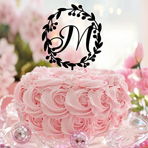 Tortenaufsatz mit Initiale M, für Hochzeit, Monogramm, Acryl, schwarz, für Hochzeit, Brautparty, Party, Dekoration, ländlich, wiederverwendbar, botanischer Kranz, personalisieren Sie Ihren eigenen Tortenaufsatz mit Initiale M, für Hochzeit, Monogramm, Acryl, schwarz, für Hochzeit, Brautparty, Party, Dekoration, ländlich, wiederverwendbar, botanischer Kranz, personalisieren Sie Ihren eigenen von CustonCares