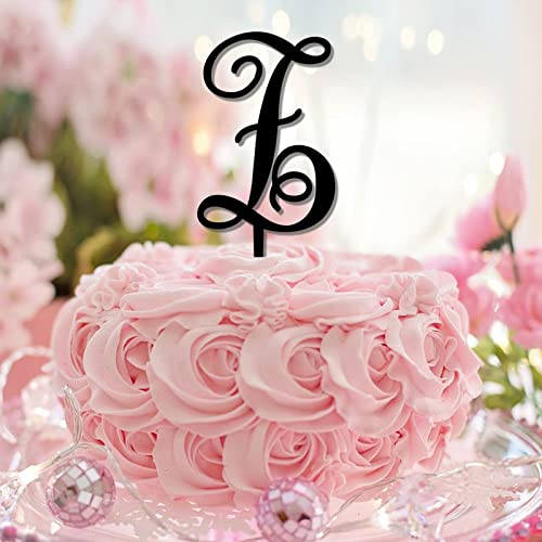 Tortenaufsatz mit Initiale Z, Einzelbuchstabe, Monogramm, Acryl, schwarz, für Hochzeitstag, Party, Dekoration, romantisch, wiederverwendbar, botanischer Kranz, individuell, jedes erste Tortenaufsatz mit Initiale Z, Einzelbuchstabe, Monogramm, Acryl, schwarz, für Hochzeitstag, Party, Dekoration, romantisch, wiederverwendbar, botanischer Kranz, individuell, jedes erste von CustonCares