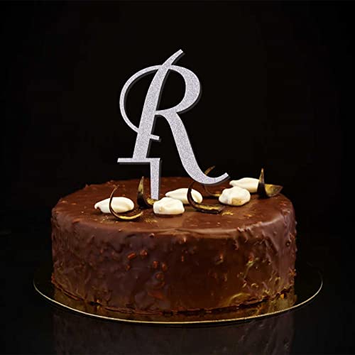Tortenaufsatz mit Monogramm R, Initiale, einzelner Buchstabe, Glitzer, Silber, für Hochzeitstag, Dekoration, ländlicher wiederverwendbarer botanischer Kranz, personalisierbar, 26 Buchstaben Tortenaufsatz mit Monogramm R, Initiale, einzelner Buchstabe, Glitzer, Silber, für Hochzeitstag, Dekoration, ländlicher wiederverwendbarer botanischer Kranz, personalisierbar, 26 Buchstaben von CustonCares
