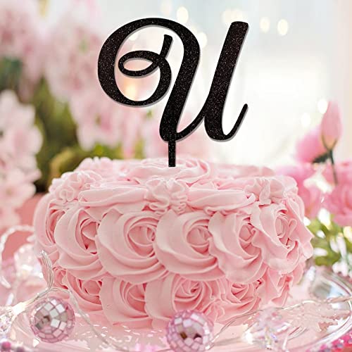 Tortenaufsatz mit Monogramm U, Initialbuchstabe, Name für Hochzeitstag, Party-Dekorationen, Kranz, Blumenmuster, Retro, wiederverwendbar, Brautparty, Geschenke für Babys, Jungen, Mädchen, Glitzer Tortenaufsatz mit Monogramm U, Initialbuchstabe, Name für Hochzeitstag, Party-Dekorationen, Kranz, Blumenmuster, Retro, wiederverwendbar, Brautparty, Geschenke für Babys, Jungen, Mädchen, Glitzer von CustonCares