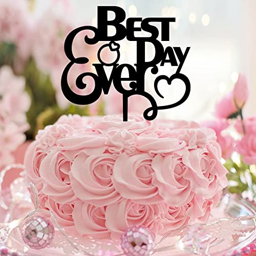 Tortenaufsatz mit englischsprachigem Zitat "Best Day Ever", personalisierbar, für Hochzeit, Brautparty, Hochzeitsdekoration, Junggesellinnenabschied, Acryl, Schwarz Tortenaufsatz mit englischsprachigem Zitat "Best Day Ever", personalisierbar, für Hochzeit, Brautparty, Hochzeitsdekoration, Junggesellinnenabschied, Acryl, Schwarz von CustonCares